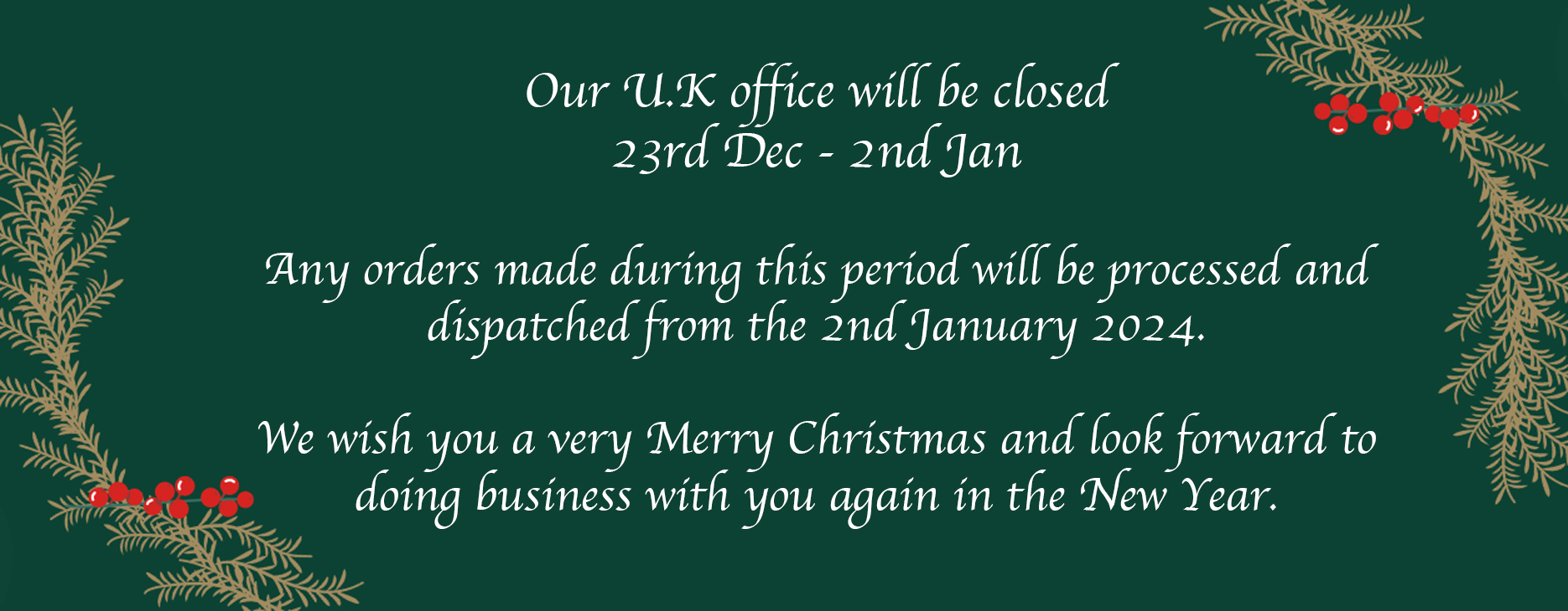 U.K Christmas closure